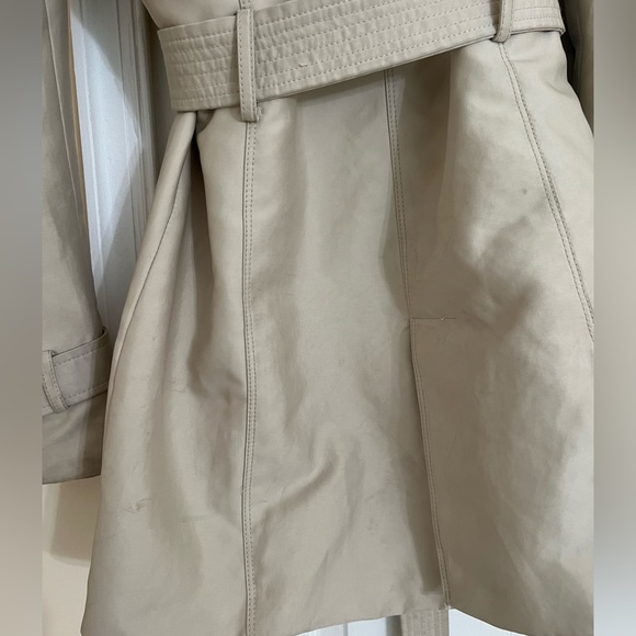 Zara khaki beige trench coat short with zipper hood US size Medium EUR M - Picture 4 of 11
